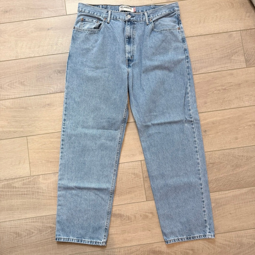 Levis 550 Relaxed Fit Jeans Men 40x32 Light Wash Blue Denim Straight Leg
